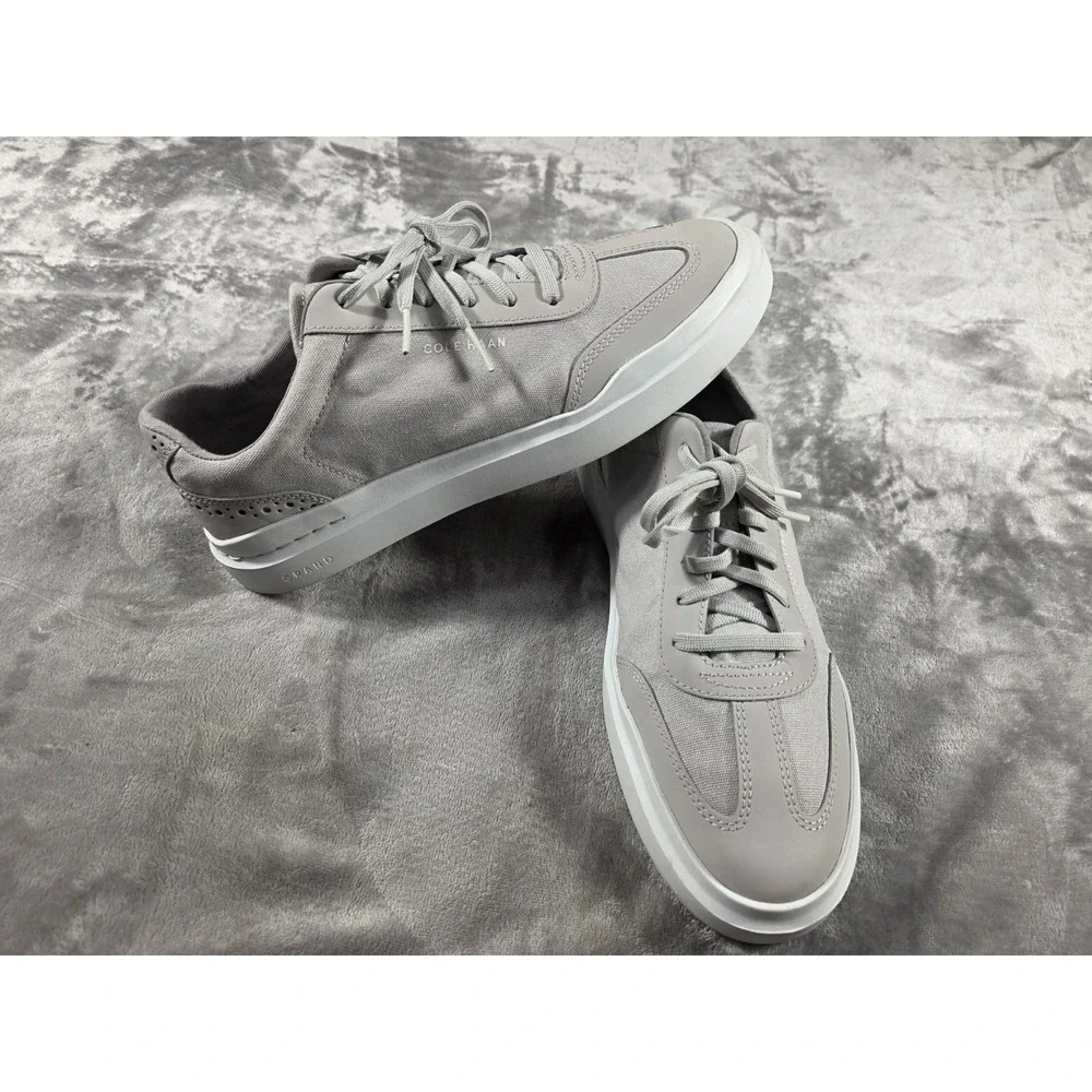 Cole Haan Mens GRANDPRO RALLY T-toe Sneaker Microchip/Optic White US 9 Wide